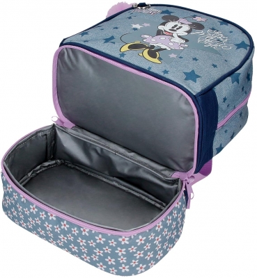 Ghiozdan gradinita fete, Disney Minnie Mouse Style, compartiment termic, multicolor